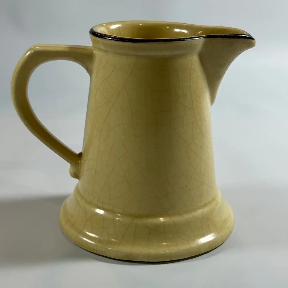 VTG Pfaltzgraff Village‎ Small Creamer Pitcher Tan Brown Floral Farmhouse Decor